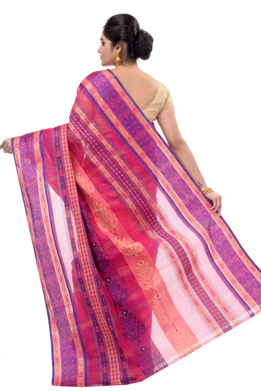 Pink Pure Cotton Saanvi Desiging Tant Saree (462)